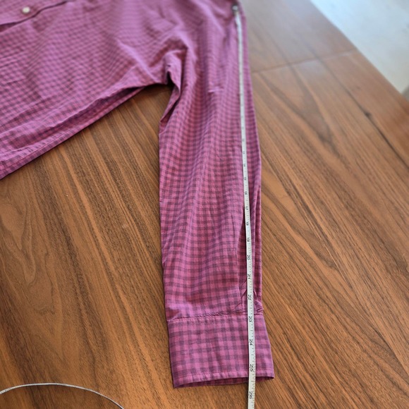 Johnnie-O Hanging out Mens Checked Long Sleeve Button Down Shirt L Pink Cottage - Picture 9 of 9